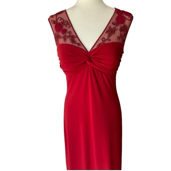 $240 Laundry By Shelli Segal Red Dress Formal Evening Holiday Party Prom Dress 8 - Picture 4 of 10